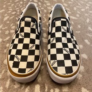 VANS stacked checkerboard slip on size 8.5